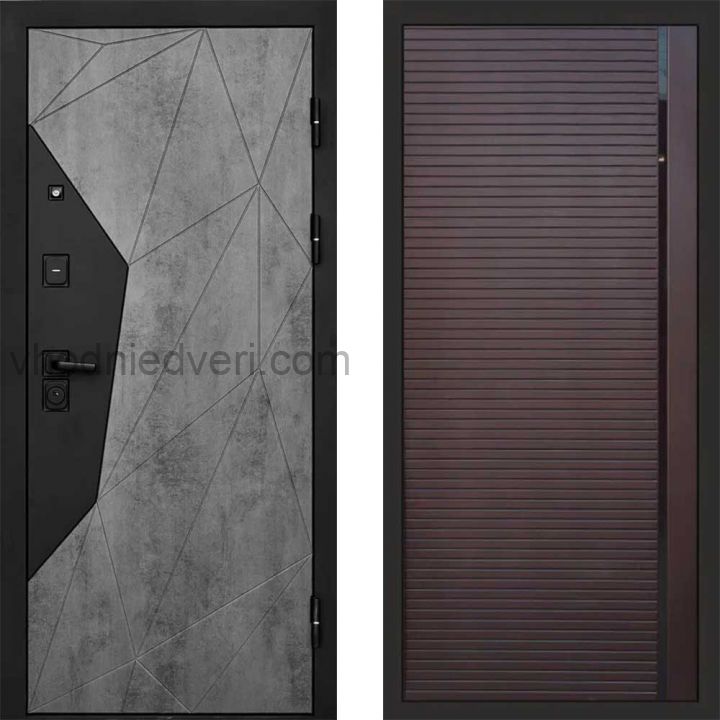 Входная дверь Termo-door Геометрия Бетон - Porte Шоколад