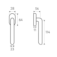 Ручка оконная Fratelli Cattini Picco FW 7 схема