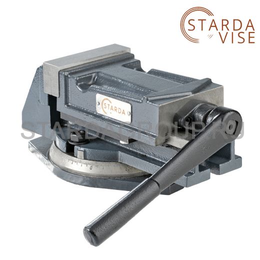 Тиски станочные поворотные с закрытым винтом 7200-0206 Q12(QH)100 STARDA VISE