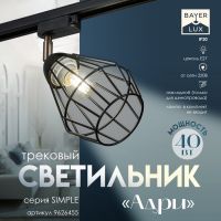 Светильник трековый Simple "Адри" Е27 40Вт черный 16х13х18см