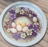Поднос Пасхальные фиалки 28*28*1,6 см PD146