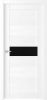 Межкомнатная Дверь Verda Велюкс 2 Ясень Сноу со Стеклом Лакобель Чёрный 2000х600мм (Полотно 1шт) / Верда.