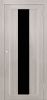 Межкомнатная Дверь Verda Y-2 Лиственница Белая со Стеклом Лакобель Чёрный 2000х600мм (Полотно+Коробка+5 Наличников) / Верда.