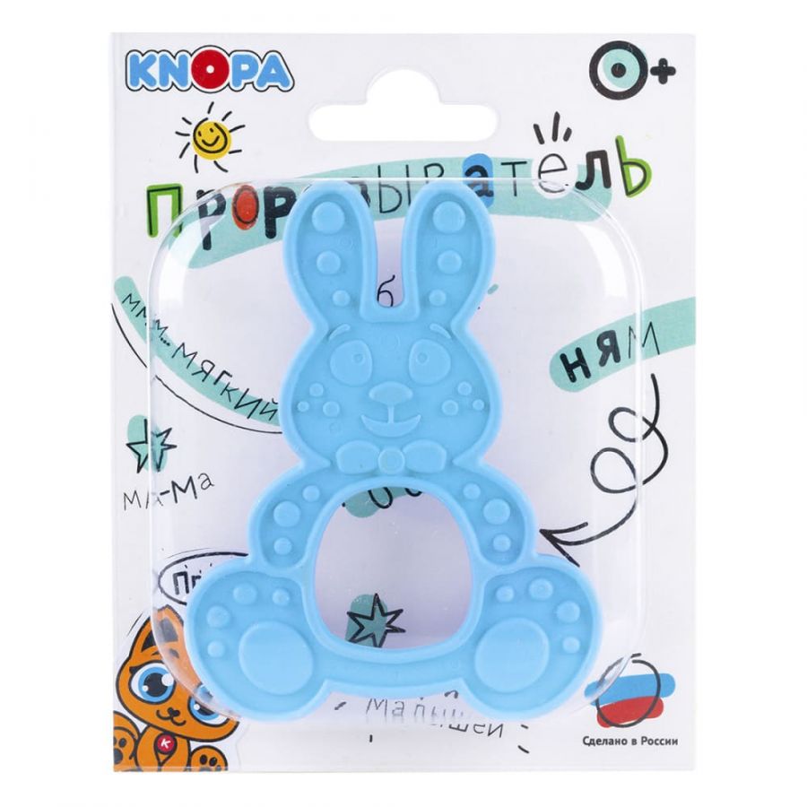 Массажёр для дёсен  (прорезыватель) «Зайка» КНОПА