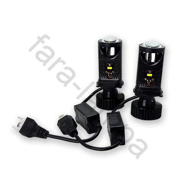 Светодиодные лампочки с мини линзой в фары H4