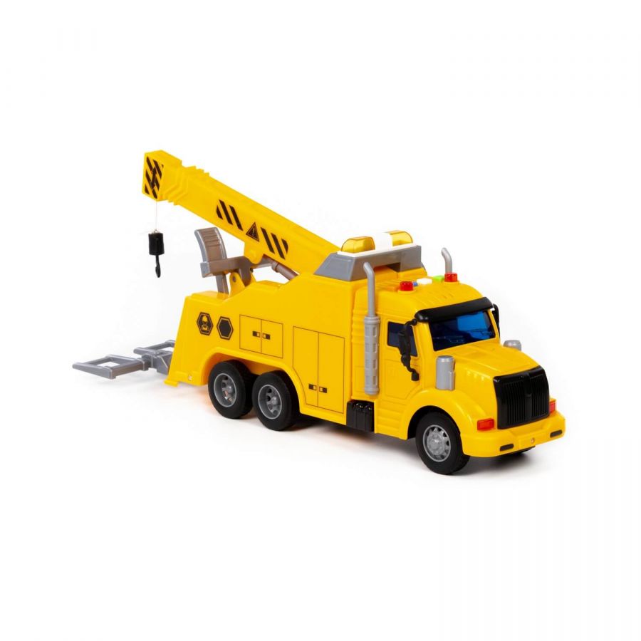 "Профи", автомобиль-эвакуатор №2 инерционный (со светом и звуком) (жёлтый) (в коробке)