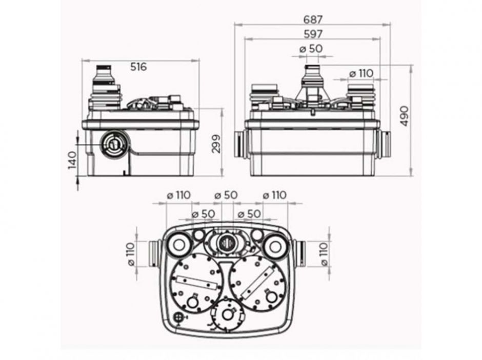 Канализационная насосная станция SFA SANICUBIC 2 Pro NM ФОТО