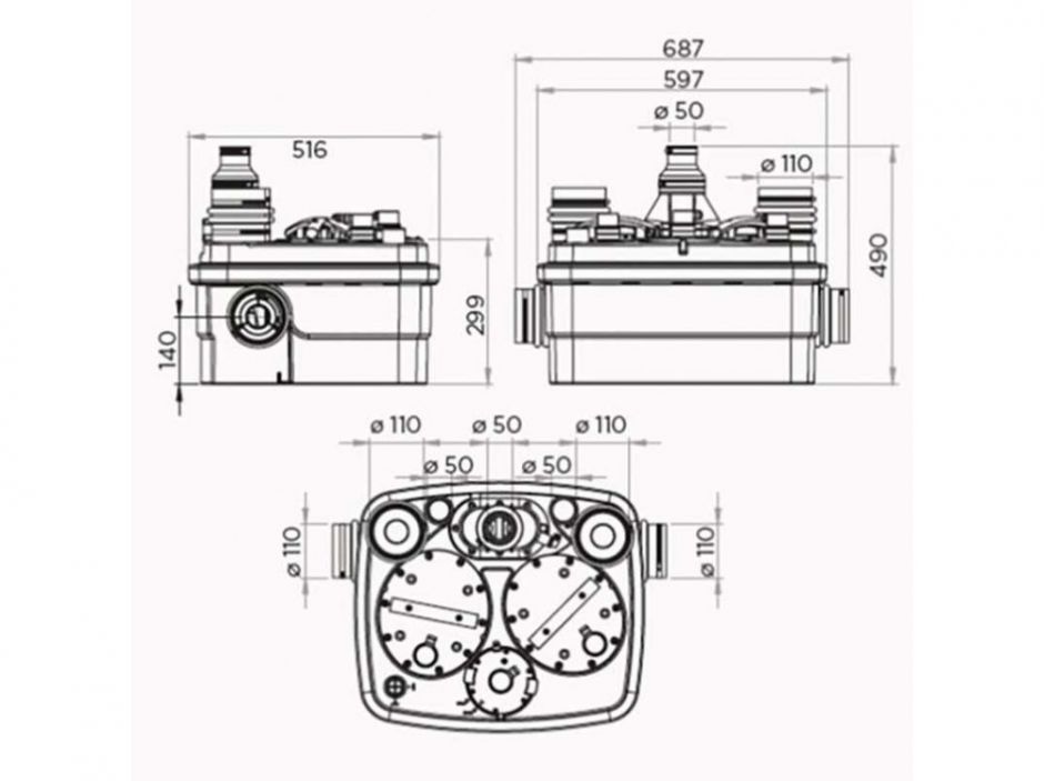 Канализационная насосная станция SFA SANICUBIC 2 CLASSIC NM ФОТО