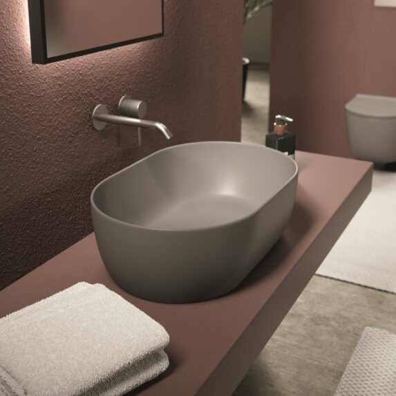 Изображение Раковина накладная Alice Unica 55x35хВ17 без отверстия под смеситель 32120101