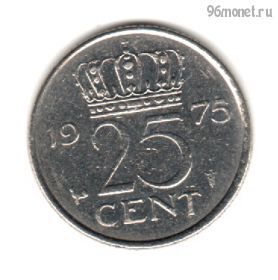 Нидерланды 25 центов 1975