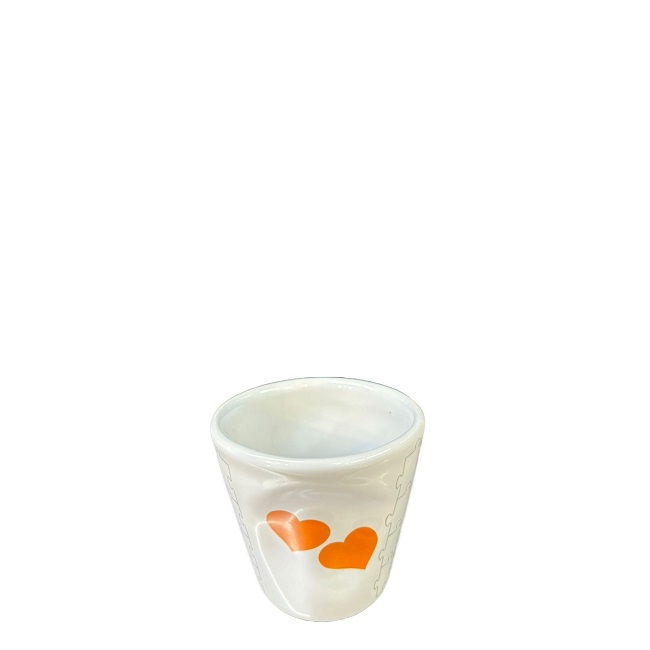 Чашка кофейная сердечки мини оранжевая 50 мл, Top Moka. Tazzina piccola cuori