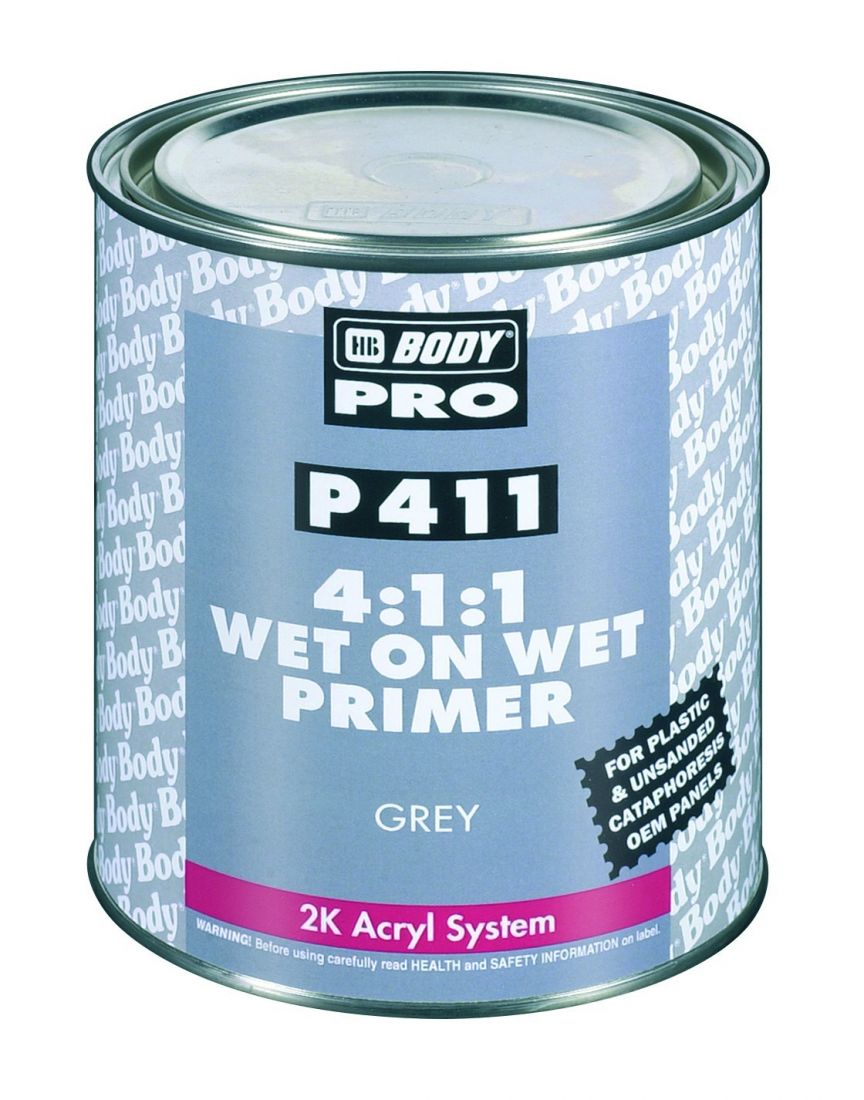 HB Body Грунт - изолятор P411 Wet on Wet 4+1 черный, объем 1л.