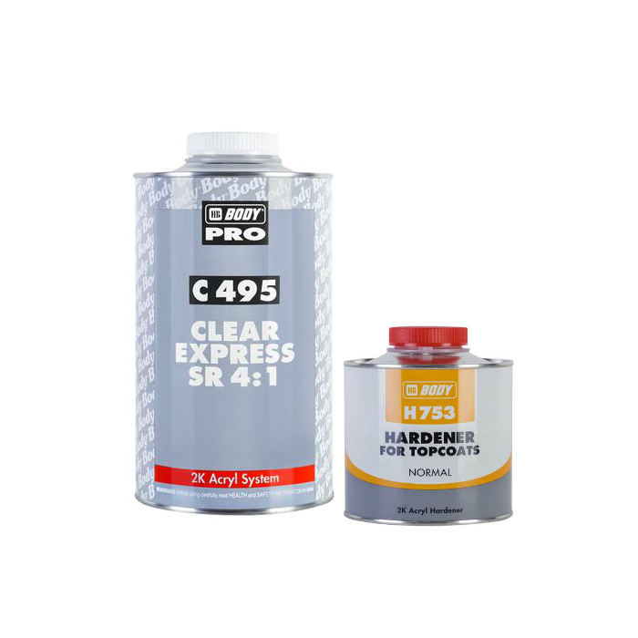 HB Body Лак PRO C495 MS 4:1 SEMI GLOSS 2К, (в комплекте с отвердителем BODY PRO H753), объем 1л. + 250мл.