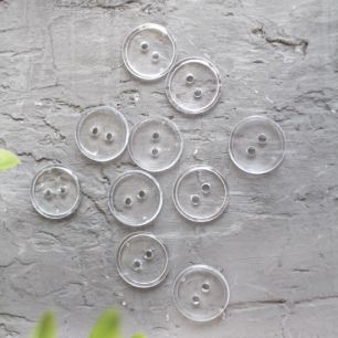 Набор пуговиц, Прозрачные матовые  2 отверстия 17 мм 10 шт
