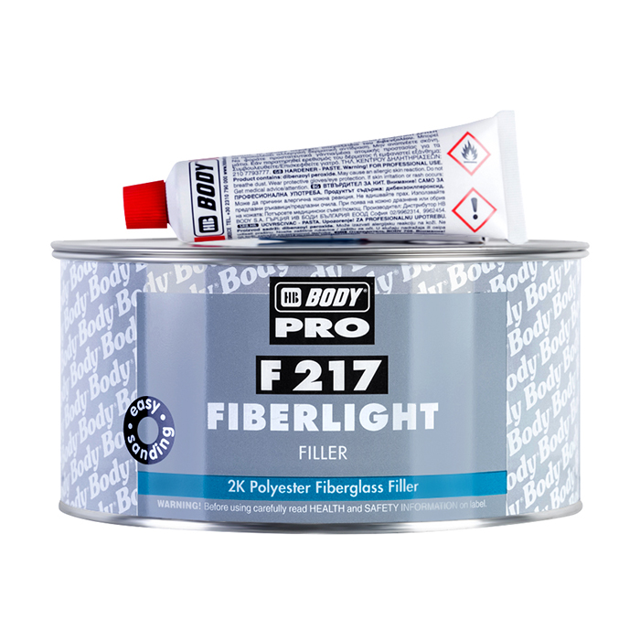 HB Body Шпатлевка PRO F217 FIBERLIGHT облегченная наполняющая, название цвета "Зеленый", объем 1л.