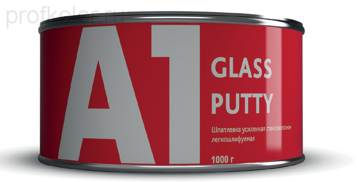 А1 GLASS PUTTY, Шпатлевка, усиленная стекловолокном, 1кг.