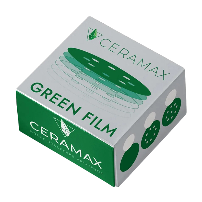 Ceramax Шлифовальный диск Green Film, 125мм., 8 отв., P500, в упаковке 50шт.
