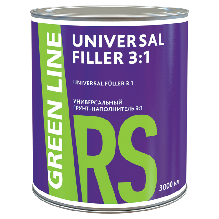 GREEN LINE Universal Filler 3:1. Грунт-наполнитель универсальный, черный, объем 3л.