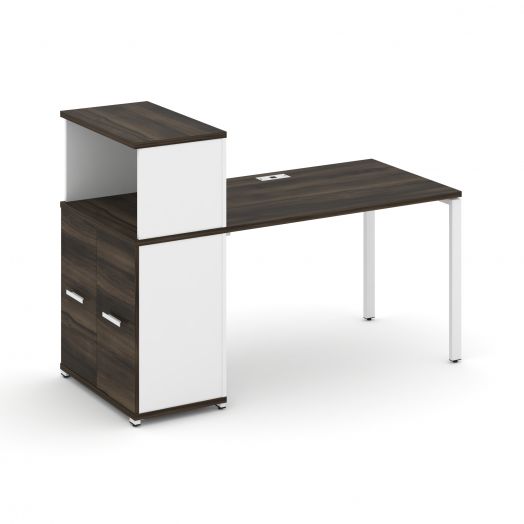 Concept Стол рабочий с опорным распаш. шкафом с надставкой низ. CN.SP-226   1600х720х1140
