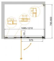 Душевой уголок без поддона Cezares хромированный 100х90 см схема 4 Душевой уголок без поддона Cezares хромированный 100х90 см схема 4