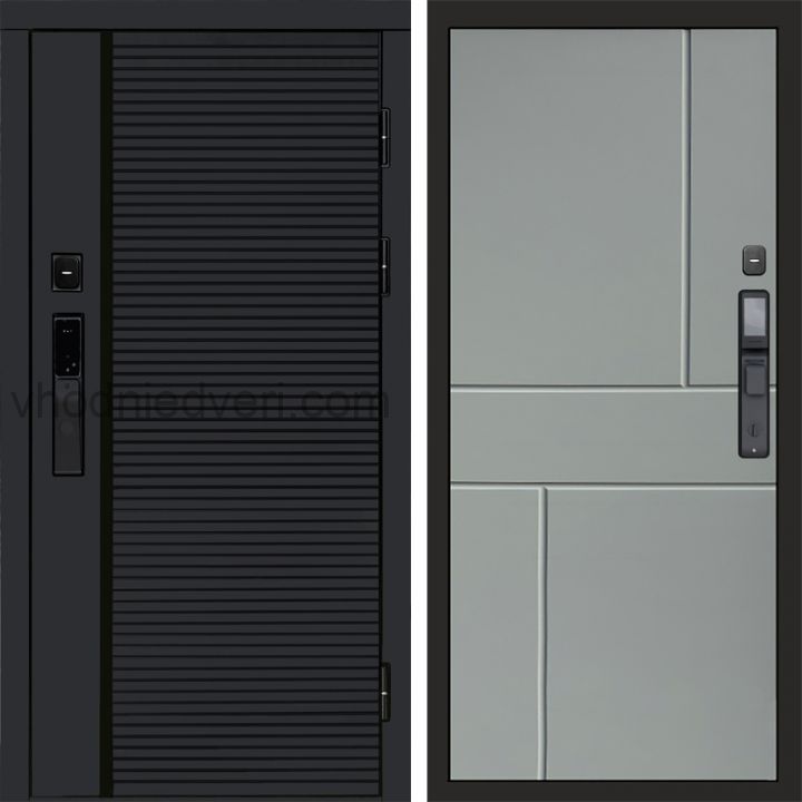 Входная дверь Termo-door BLACK LINE с электрозамком - Горизонт Грей софт