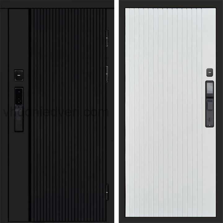 Входная дверь Termo-door УРБАН BLACK с электрозамком - Flat Белый софт