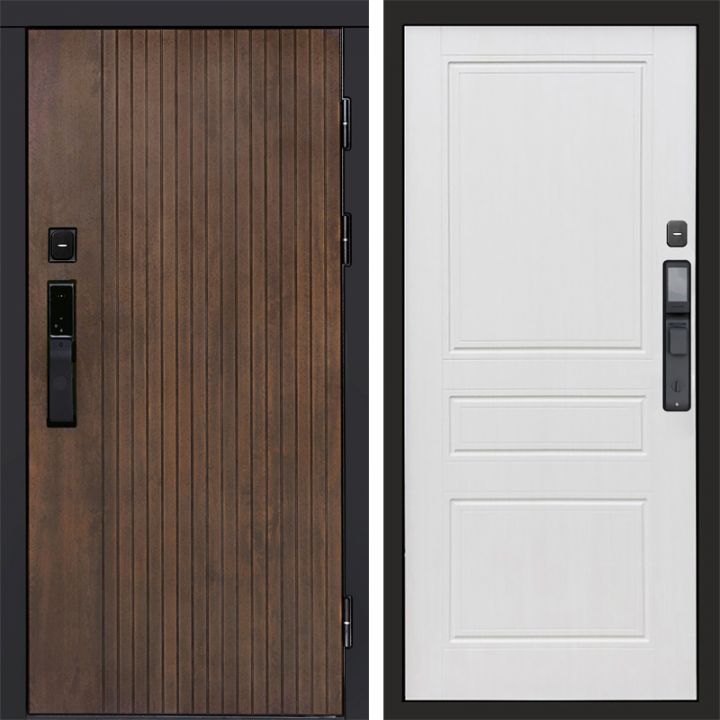 Входная дверь Termo-door ТВИСТ УЛЬТРА с электронным замком Классика Белое дерево