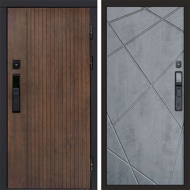 Входная дверь Termo-door ТВИСТ УЛЬТРА с электронным замком Лучи бетон темный