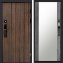 Входная дверь Termo-door ТВИСТ УЛЬТРА с электронным замком Зеркало бетон темный