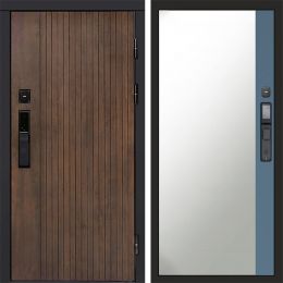 Входная дверь Termo-door ТВИСТ УЛЬТРА с электронным замком Широкое Зеркало Фацет Грей Софт