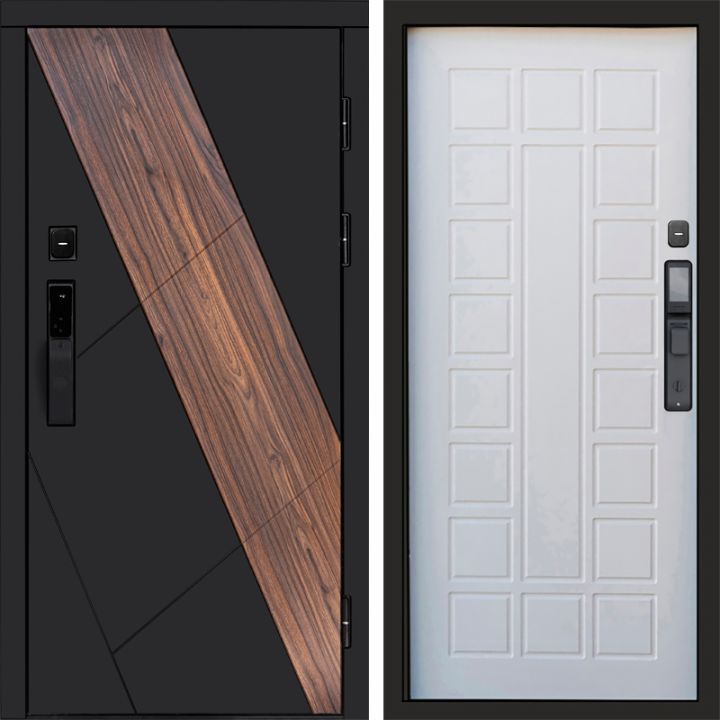 Входная дверь Termo-door НОВА с электронным замком Престиж белое дерево