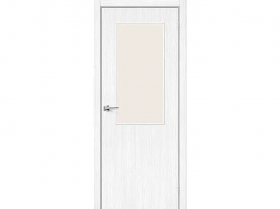 Межкомнатная Дверь Каркасно-Щитовая el’PORTA (Portika) Браво-7 Snow Melinga Остекленная Magic Fog 900х2000мм (Полотно 1шт.) / Портика 153-1588.