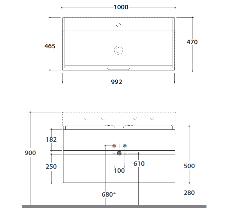 Подвесная тумба Globo Plain OP020P 100x47 ФОТО