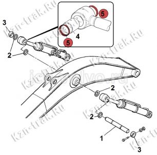 Уплотнение в ушко штока г/цилиндра стрелы (поз-5) [LAU0085] для JCB JS220 (200, 210) 