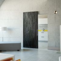 Скрытая раздвижная система Terno Scorrevoli Magic-2 для полотен 80-110 см с черной дверью