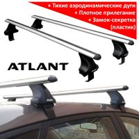 Багажник на крышу Kia Sportage 2016-2022, без рейлингов, Атлант, аэродинамические дуги