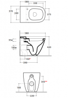 Напольный унитаз Globo Stockholm LA001 58x37 см схема 2
