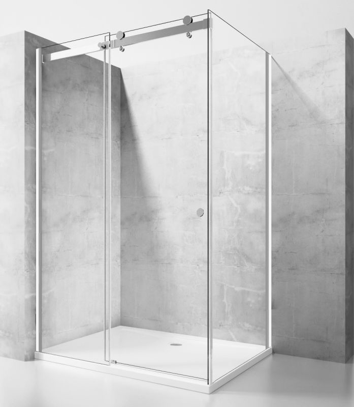 Душевой уголок OportoShower OS11-CH 120x100x195 см см прозрачное стекло, профиль хром