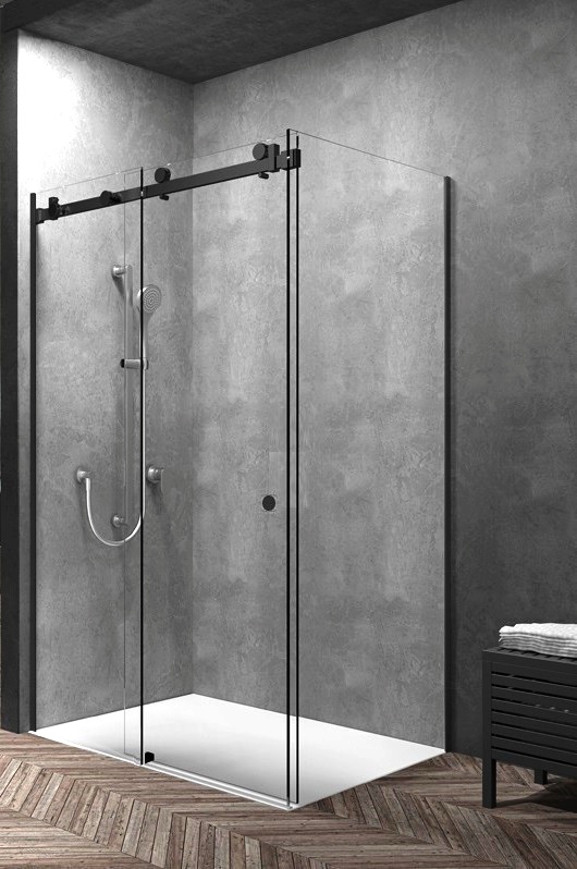 Душевой уголок OportoShower OS11-B 130x85x195 см см прозрачное стекло, профиль черный
