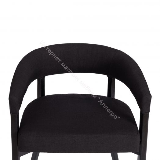 Стул SURTUR дерево вяз/ткань лен, черный/черный лен, 54х53х74 см