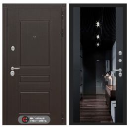 Входная дверь Лабиринт MEGAPOLIS - Зеркало максимум с тонировкой Черный кварц