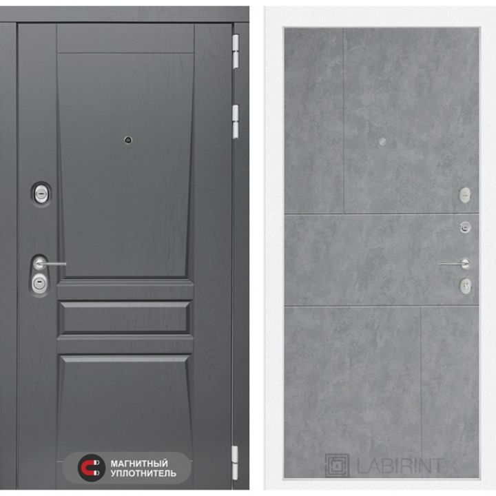 Входная дверь Лабиринт PLATINUM - 21 Бетон светлый