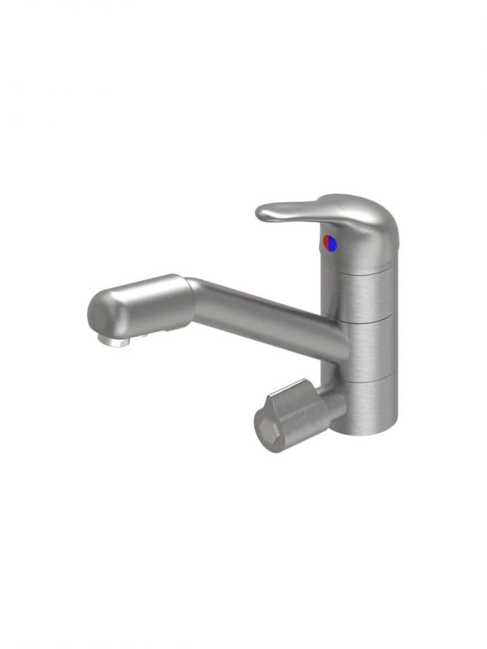 Смеситель для кухонной мойки Quadro design Idealaqua Inox 64P/1 с краном для фильтра ФОТО