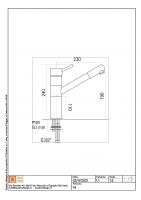 Кухонный смеситель Quadro design Kitchen Brass 79 CR прямой излив с душем схема 2