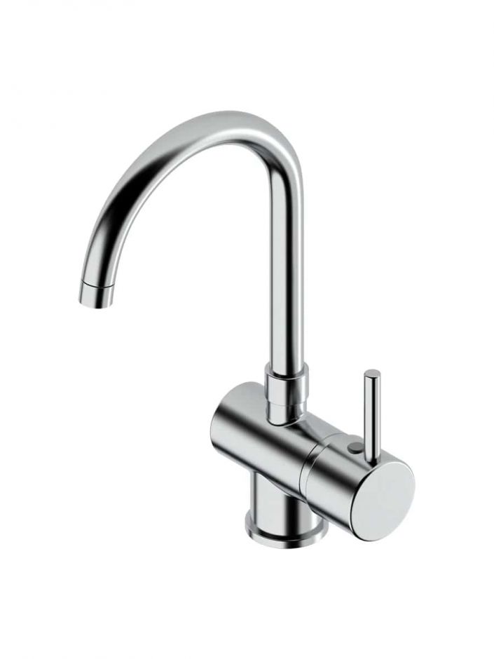 Смеситель для кухонной мойки Quadro design Kitchen Brass 68 12 CR поворотный излив ФОТО