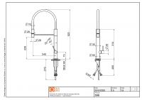 Кухонный смеситель Quadro design Kitchen Brass 398 гибкий излив схема 3