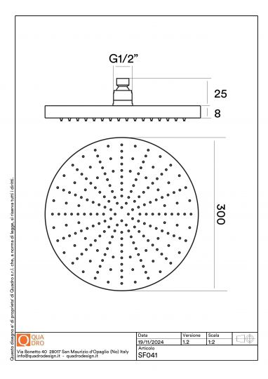 Верхний душ Quadro design Shower SF041 круглый схема 4 Верхний душ Quadro design Shower SF041 круглый схема 4