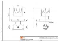 Настенный запорный клапан 1/2" Quadro design Complements 1500 схема 2