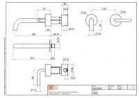 Смеситель для раковины Quadro design Levo 14 10.00 AS встраиваемый в стену схема 3
