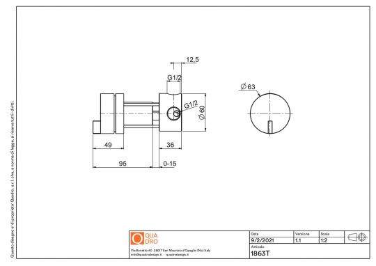Рычаг встраиваемого смесителя Quadro design Q 18 63T схема 5